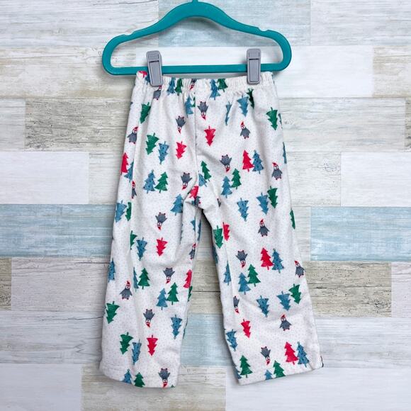 Carters Christmas Tree Penguin Fleece Pajama Set Cream 2 Pc Toddler Girl 2T - Picture 7 of 8